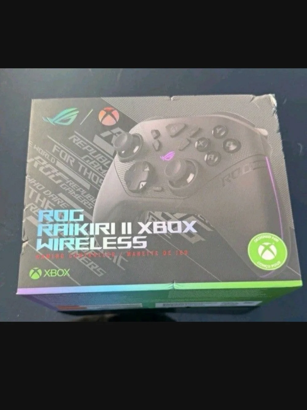 ASUS ROG Raikiri II Xbox Wireless Controller — Black with Purple Accents